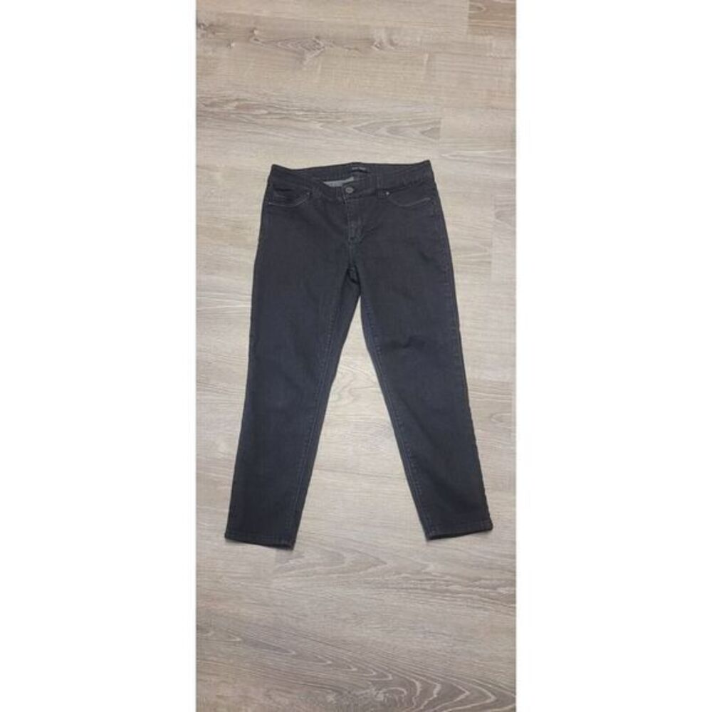 White House Black Market Skinny Crop Black Jeans Low Rise Size 6